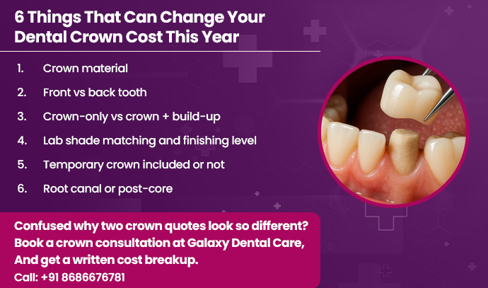 things that can change your dental crown cost